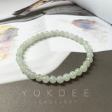 SOLD OUT: 5.7mm A-Grade Natural Light Green Jadeite Beaded Bracelet No.190380