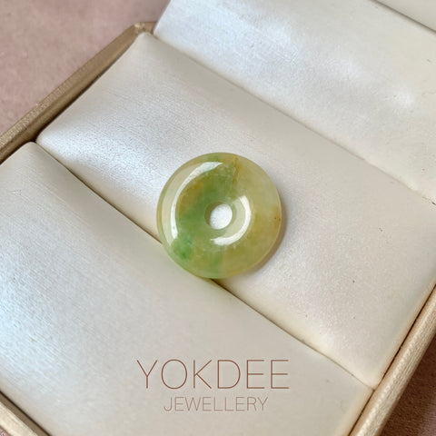 A-Grade Natural Greenish Yellow Jadeite Donut No.172811