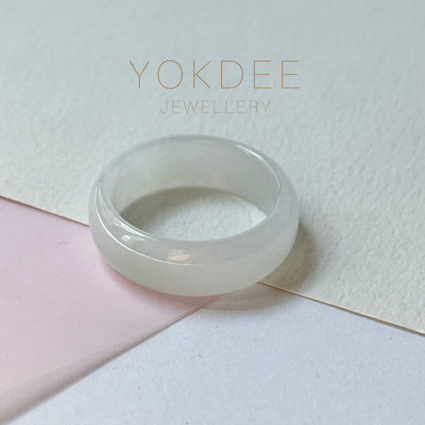 18.1mm A-Grade Natural Light Lilac with Green Jadeite Abacus Ring Band No.162503