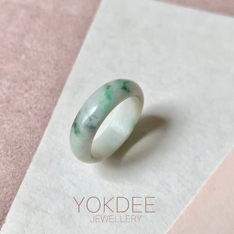 17.2mm A-Grade White Green Jadeite Ring Band No. 161874