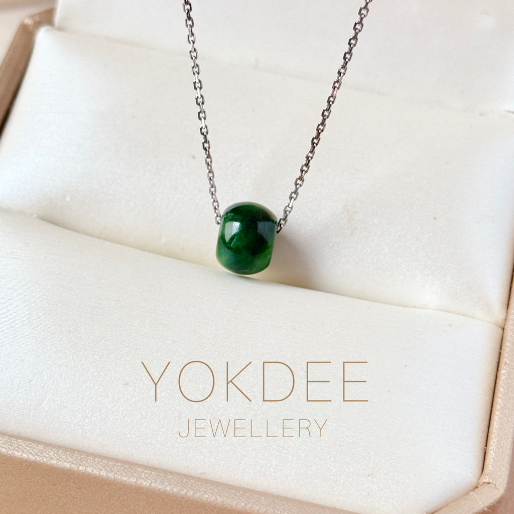 A-Grade Natural Floral Imperial Green Jadeite Barrel No.172840