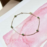 Icy A-Grade Natural Imperial Green Jadeite Petite Dolly Bracelet No.190391