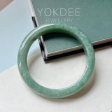 64.7mm A-Grade Bluish Green Jadeite Modern Round Bangle No.152149
