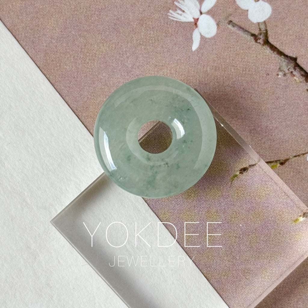 Icy A-Grade Natural Blue Green Jadeite Donut No.172790