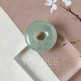 Icy A-Grade Natural Blue Green Jadeite Donut No.172790