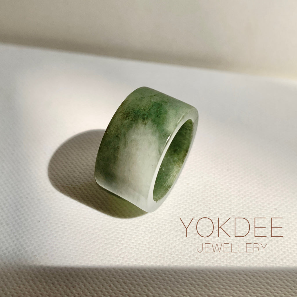 17.2mm A-Grade Natural Tri-Colour Jadeite Archer Ring Band No. 161933