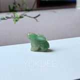A-Grade Dark Green Jadeite Rabbit Pendant No. 172936