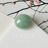 10.5 cts A-Grade Natural Light Green Jadeite Oval Cabochon No.130537