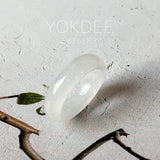 16.2mm Icy A-Grade Natural Moonlight Glow White Jadeite Ring Band No. 162650