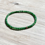 3mm Icy A-Grade Natural Green Jadeite Bracelet No.190464