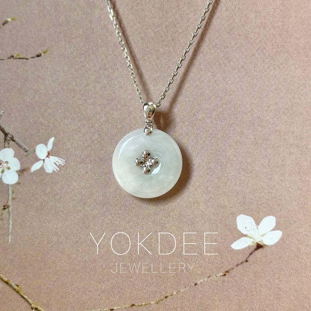 A-Grade Lilac Jadeite Donut Pendant (Lilac Flower) No.172573