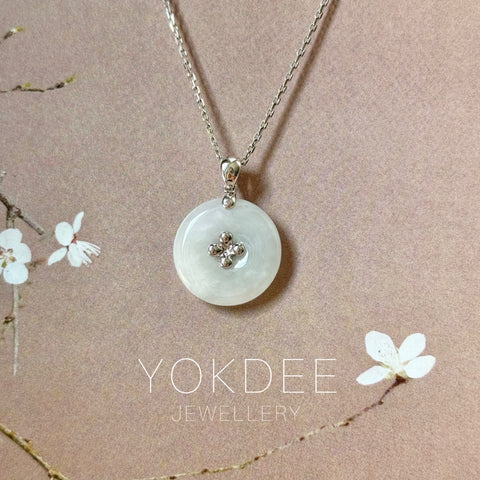 A-Grade Lilac Jadeite Donut Pendant (Lilac Flower) No.172573