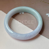 54.5mm A-Grade Natural Lavender Green Jadeite Modern Round Bangle No.152121