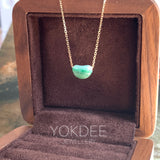 A-Grade Natural Imperial Floral Jadeite Jelly Bean Pendant No.172946
