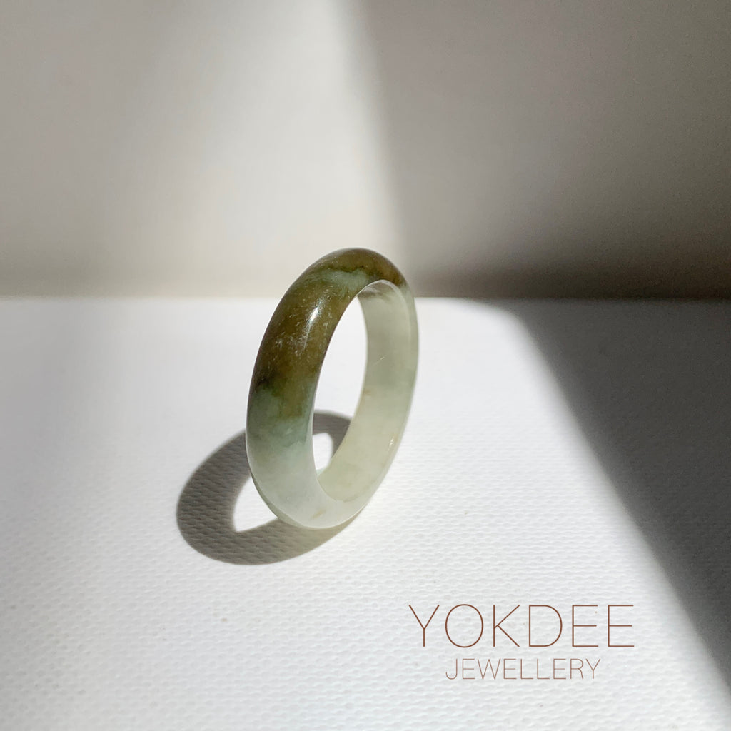 17mm A-Grade Natural Multi-Colour Jadeite Ring Band No: 161909
