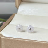 A-Grade Natural Pink Jadeite Donut Stud Earrings No. 180909