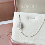 Icy A-Grade Natural Jadeite Calabash (Hulu) Bean Pendant No. 172995