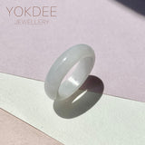 19.1mm A-Grade Natural Light Lavender Green Jadeite Ring Band No.161786