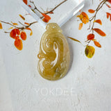 A-Grade Yellow Jadeite Ruyi Pendant No. 172726
