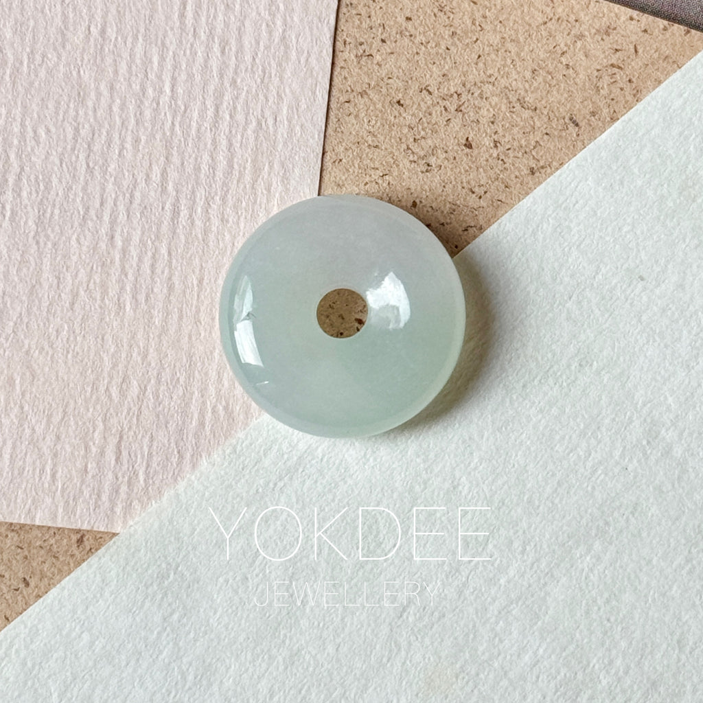 A-Grade Natural Light Lavender Light Apple green Jadeite Bagel Piece No. 172962