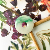 A-Grade Natural Floral Jadeite Donut  No.172505