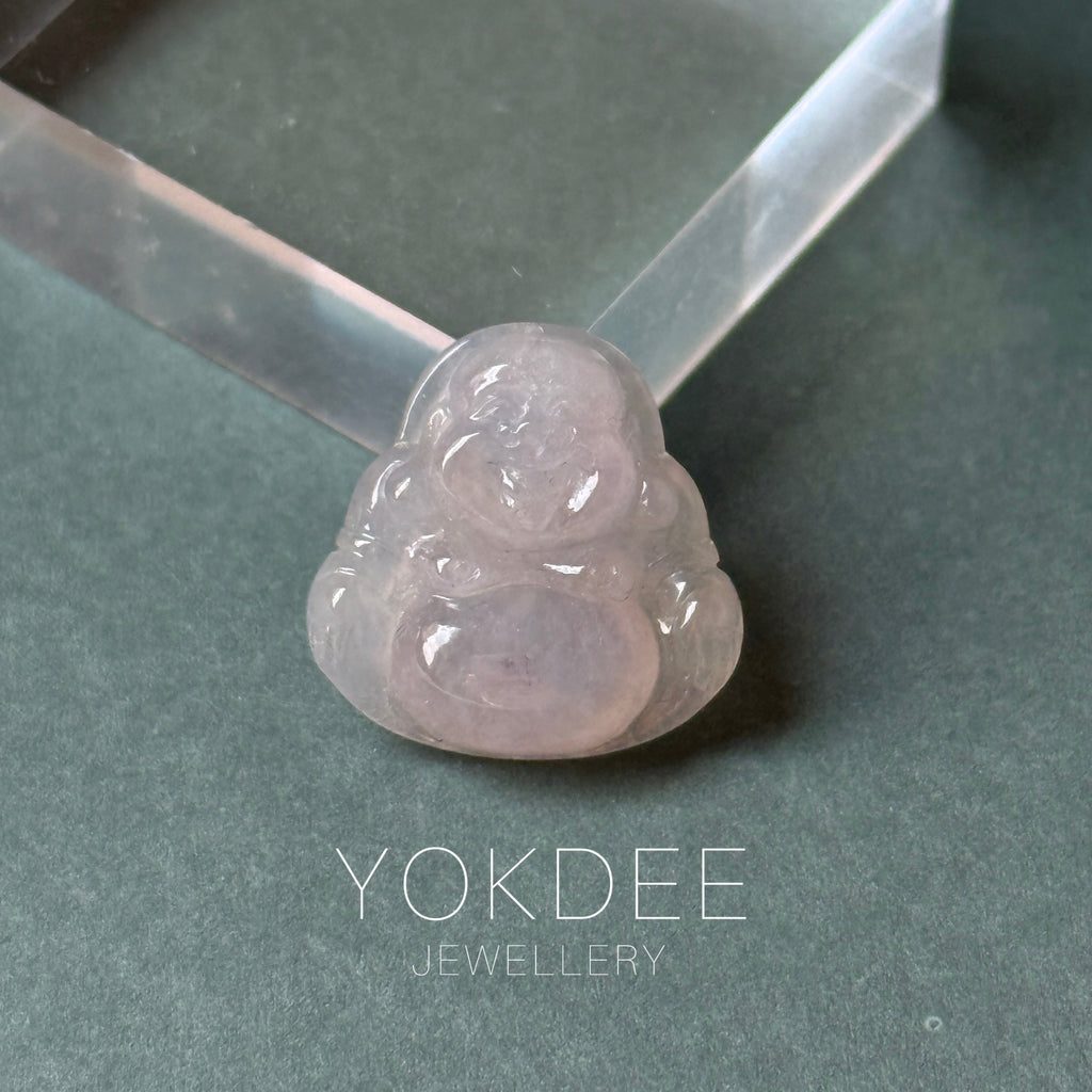 Icy A-Grade Natural Pink Jadeite Buddha Pendant No.171151