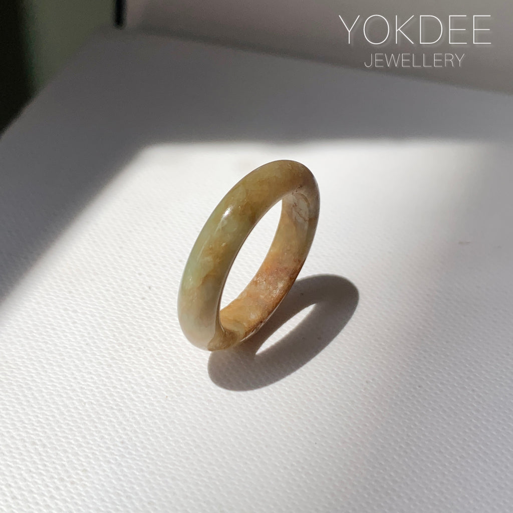 17.6mm A-Grade Natural Russet Jadeite Ring Band No. 161896