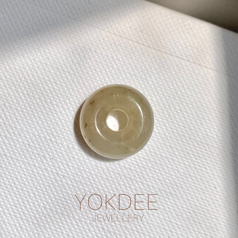 A-Grade Natural Light Brown Jadeite Bagel Piece No. 172658
