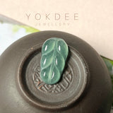 3.6 cts Icy A-Grade Natural Bluish Green Jadeite Leaf Shape No.130410