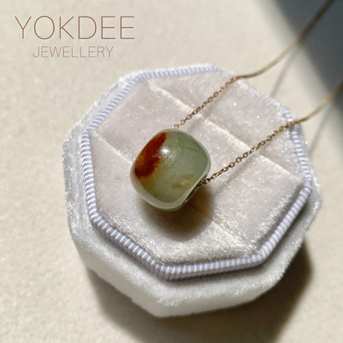 A-Grade Natural Yellowish Green Brown Jadeite Barrel No. 172630