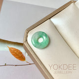 A-Grade Natural Moss On Snow Jadeite Bagel No.172878