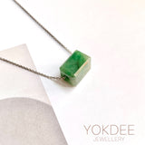 A-Grade Natural Green Jadeite Rectangle Barrel No. 172793