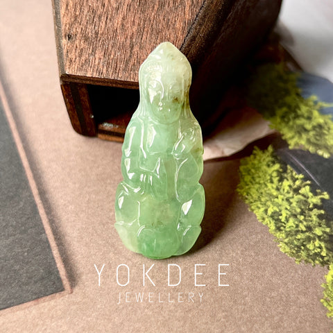 A-Grade Natural Green Jadeite Goddess of Mercy Pendant No.171152