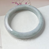 57.6mm A-Grade Light Green Jadeite Modern Round Bangle No.151883