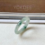 16.5mm A-Grade Natural Floral Jadeite Slim Cut Ring Band No. 162618