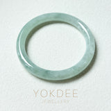 54.5mm A-Grade Natural Light Green Jadeite Traditional Round Bangle No.152048