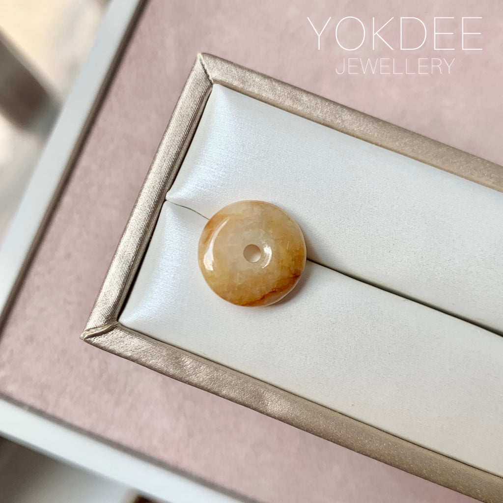A-Grade Natural Yellow Orange Jadeite Donut No. 170509