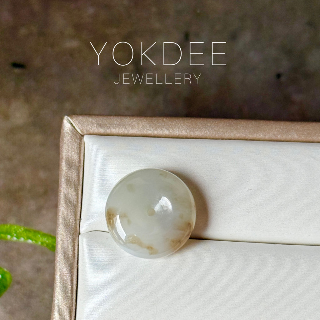 A-Grade Natural Grey Brown Jadeite Donut No.172917