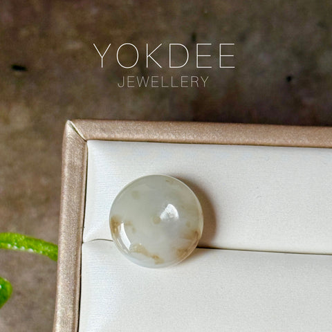 A-Grade Natural Grey Brown Jadeite Donut No.172917