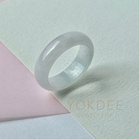 SOLD OUT: 18.3mm A-Grade Natural Light Lilac with Green Jadeite Abacus Ring Band No.162345