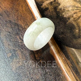 14mm A-Grade White Green Jadeite Ring Band No. 162596