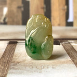 A-Grade Light Yellowish Green Jadeite Ruyi Pendant No.170972