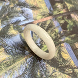 21.6mm A-Grade Natural White Jadeite Ring Band No. 161697