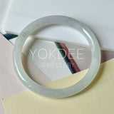 55.2mm A-Grade Natural Light Lavender Green Jadeite Traditional Round Slim Cut Bangle No. 152219