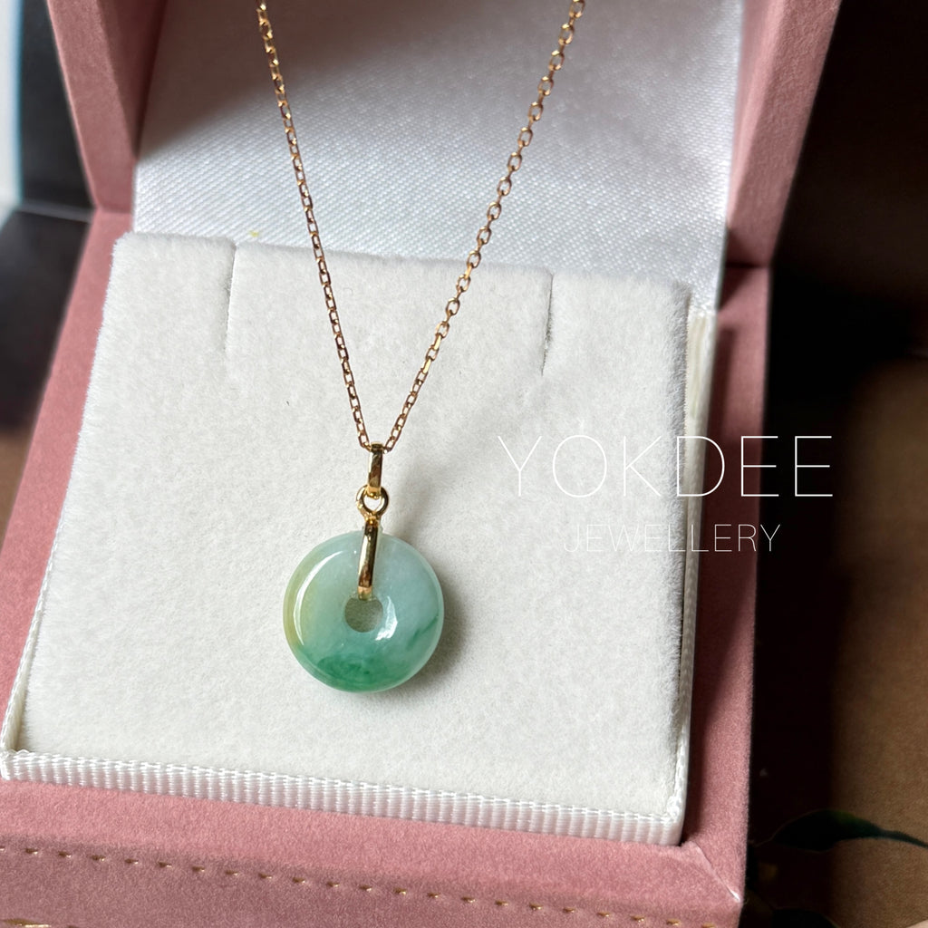 A-Grade Natural Tri-Colour Jadeite Donut Pendant No.172977