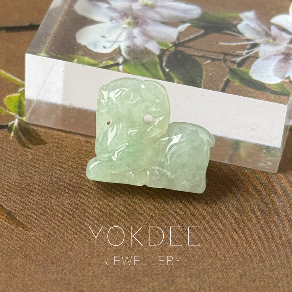 A-Grade Natural Light Green Jadeite Goat Pendant No.172863