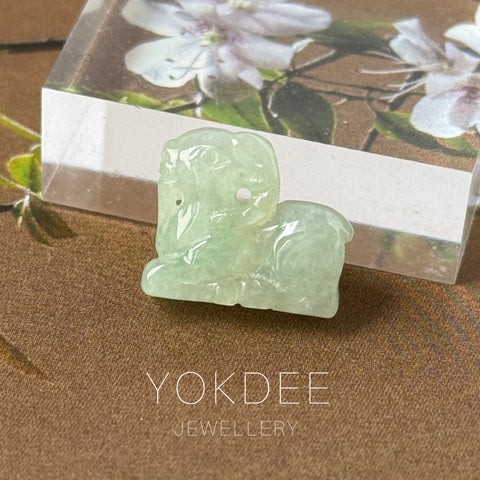 A-Grade Natural Light Green Jadeite Goat Pendant No.172863