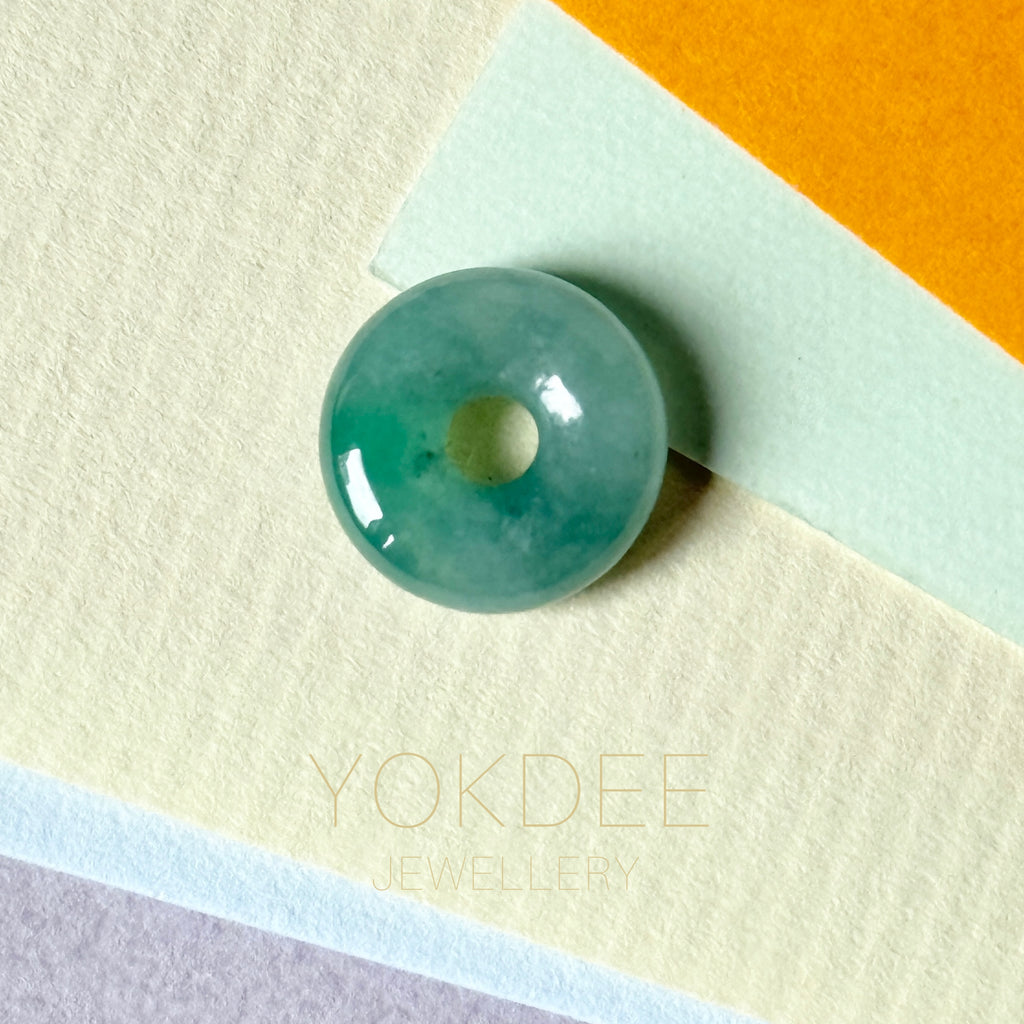 A-Grade Natural Bluish Green Jadeite Bagel Piece No. 172951