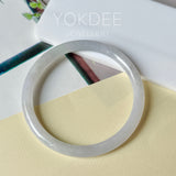 55.4mm A-Grade Natural Light Lavender Green Jadeite Traditional Round Slim Cut Bangle No. 152216