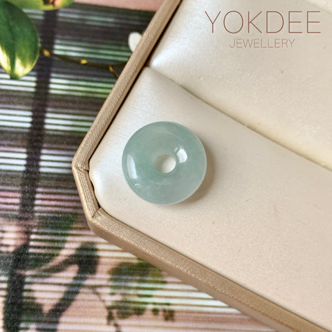 A-Grade Natural Light Greenish Blue Jadeite Bagel No.172886